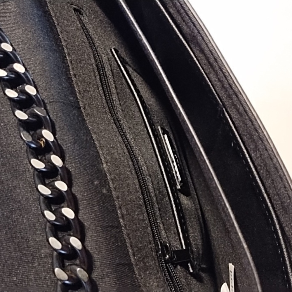 Aldo  Black & Heavy Metal Chain Bag - Picture 13 of 16